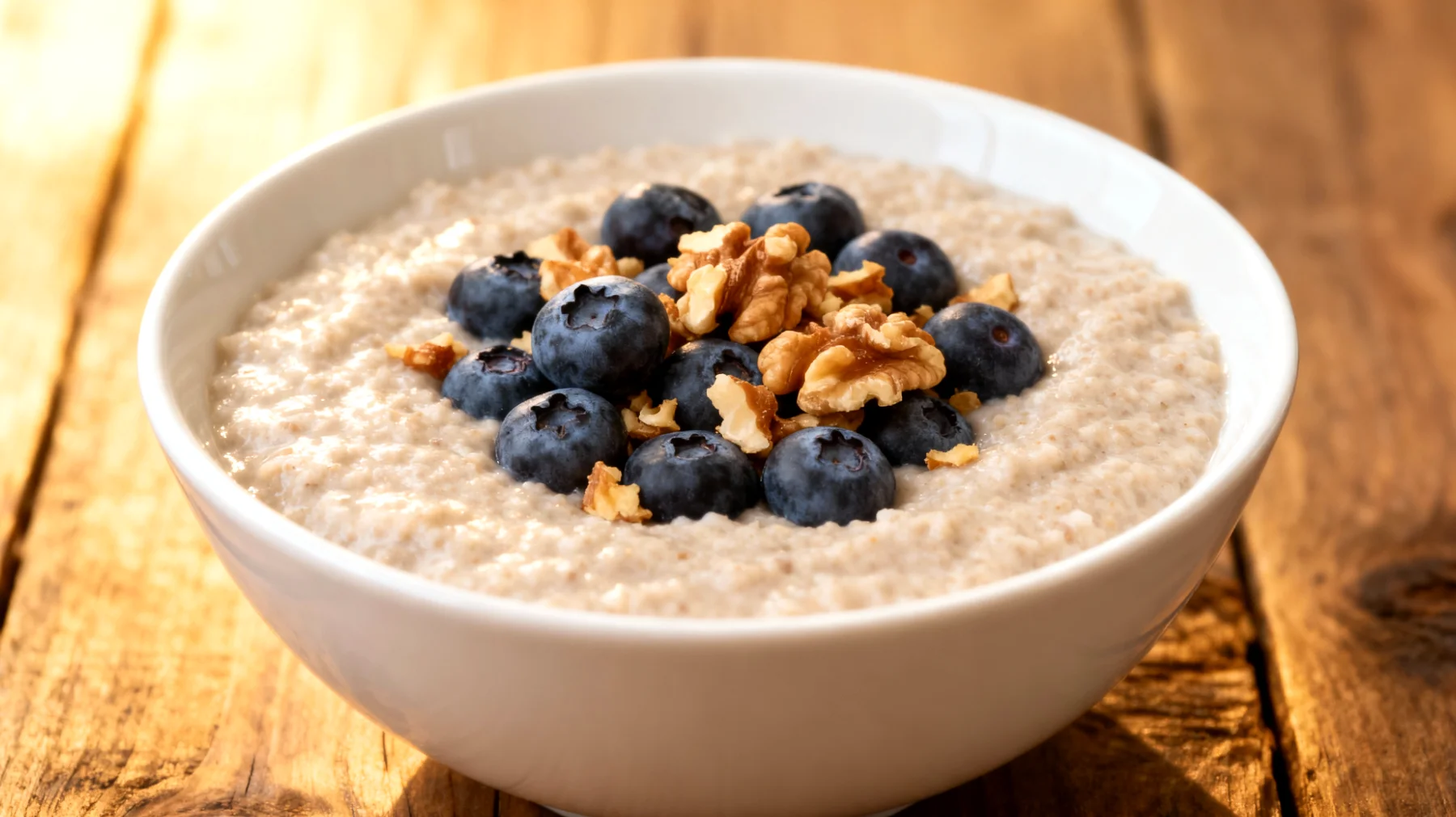 Amaranth-Porridge mit Walnüssen und Blaubeeren"
