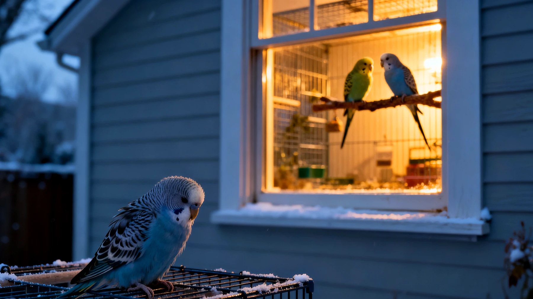 Wellensittiche sind nicht für die Haltung im Garten geeignet, da sie als tropische Vögel empfindlich auf Witterungseinflüsse, Temperaturschwankungen und Fressfeinde reagieren. Die sichere Unterbringung im Haus mit artgerechter Voliere ist für ihr Wohlbefinden essentiell."