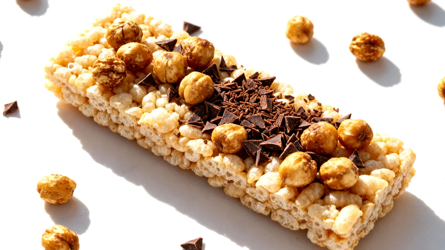 Amaranth-Puffreis-Riegel mit Tigernüssen (Erdmandeln) und Kakaonibs"