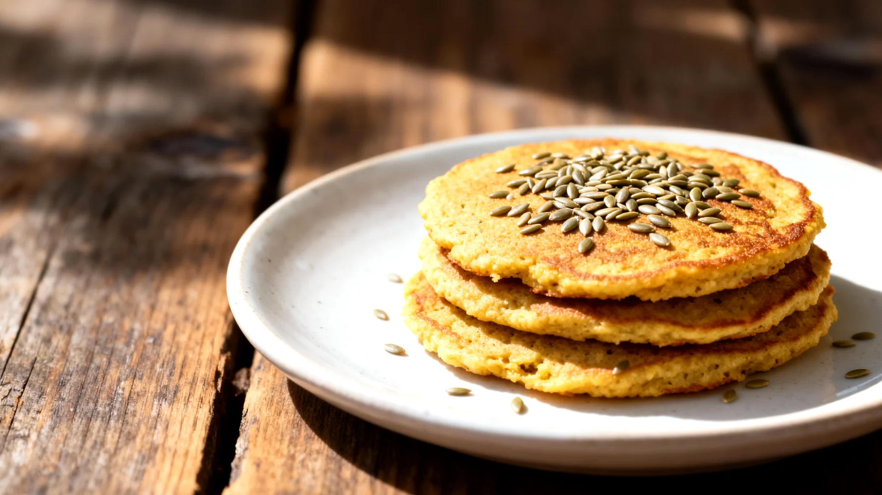 Kichererbsen-Pancakes mit Hanfsamen (Socca-Variante)"